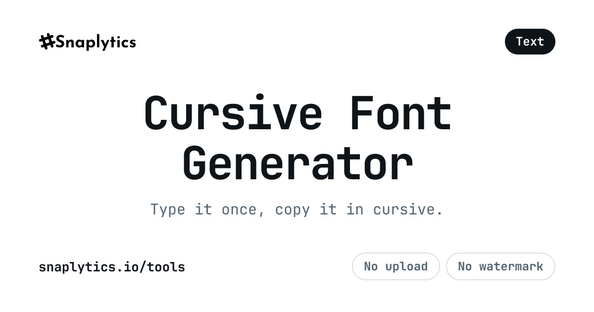 Cursive Font Generator — Copy & Paste