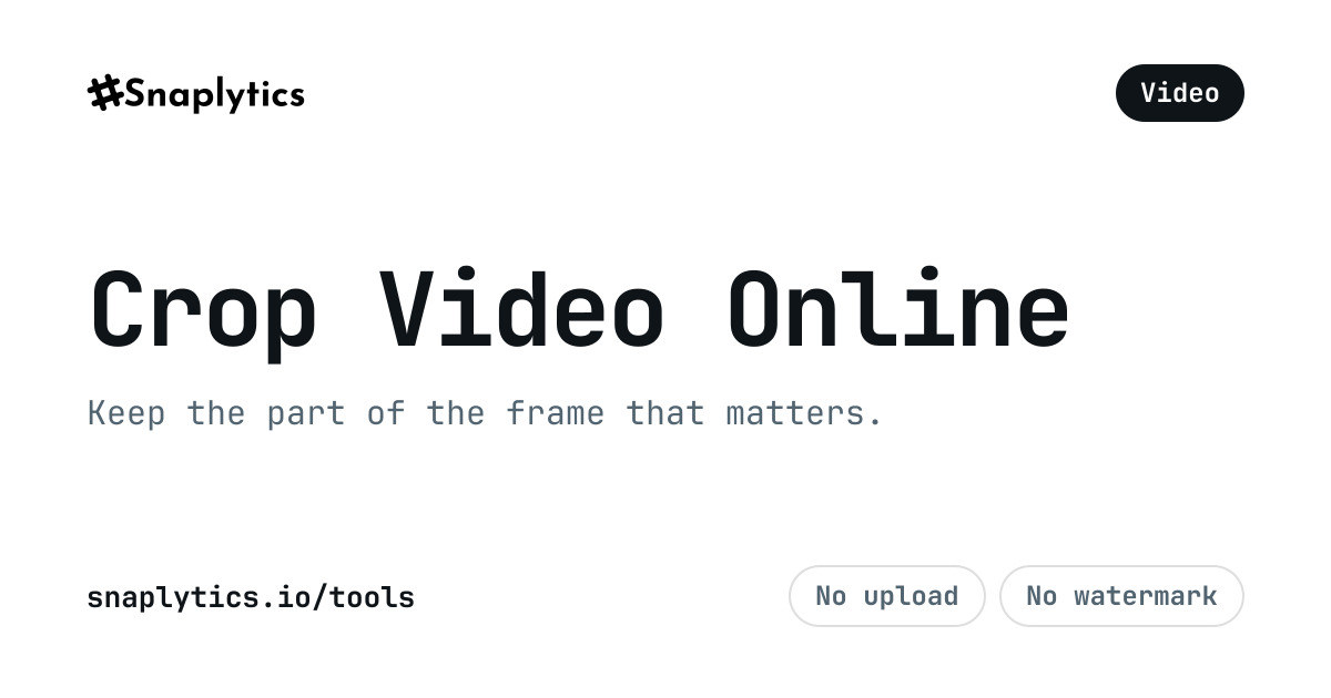 Crop Video Online