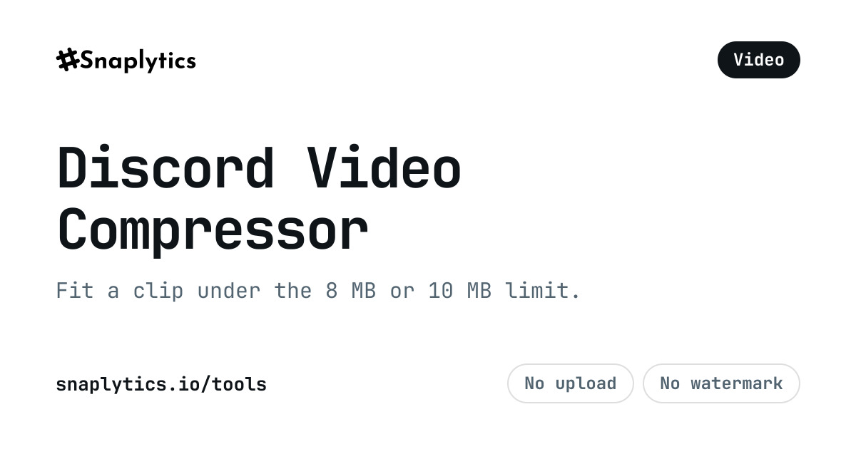 Discord Video Compressor